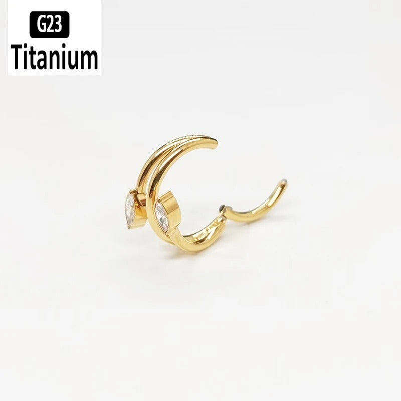 ASTM F136 Titanium Clicker Piercing Jewelry | 16G G23 Nose Ring, Septum, Helix, Tragus & Lip Hoop