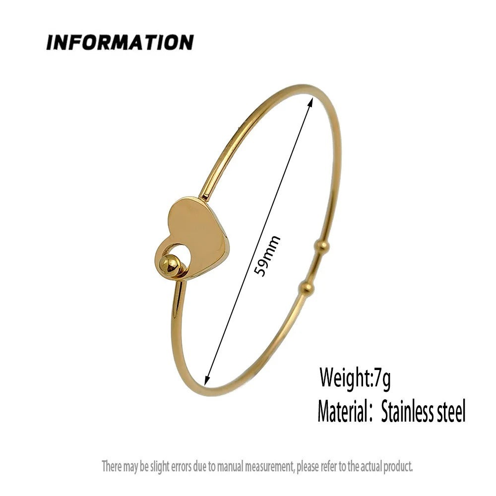 Gold Plated Love Buckle Bracelet Casual Jewelry for Women Gift