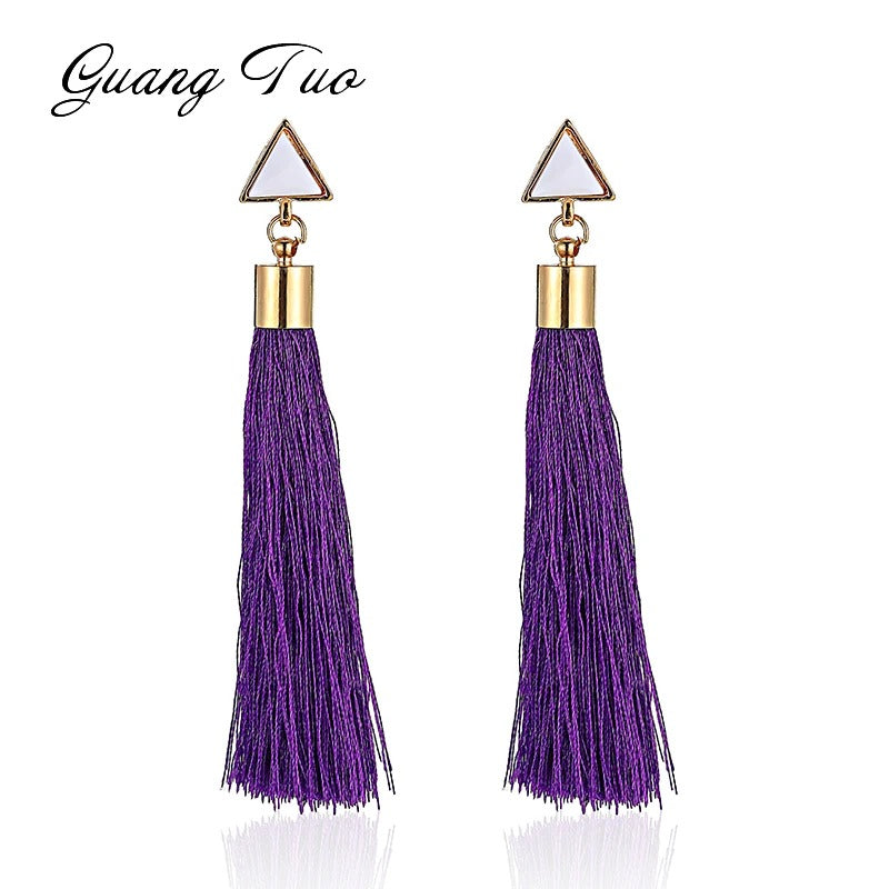 New Fashion Boho Tassel Earrings Women Elegant Long Dangle Drop Earrings Jewelry Vintage Hyperbole Accessories
