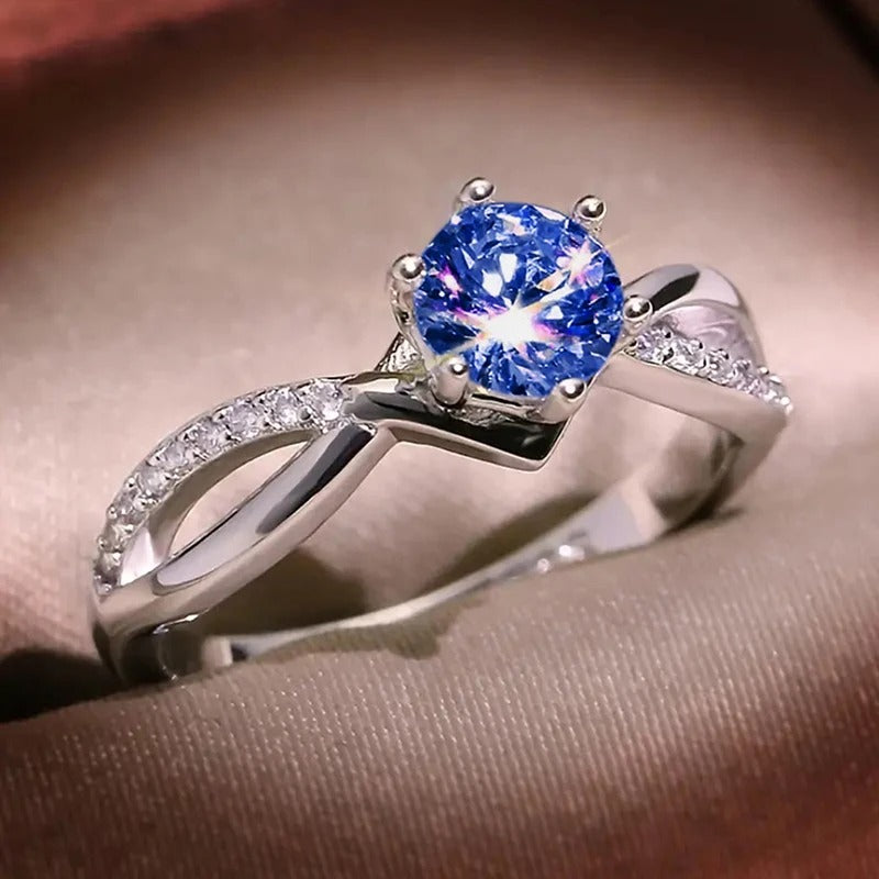 Trendy 6 Claws Zirconia Stone Rings for Women Fashion Silver Color Proposal Band Accessories Gorgeous Bridal Jewelry