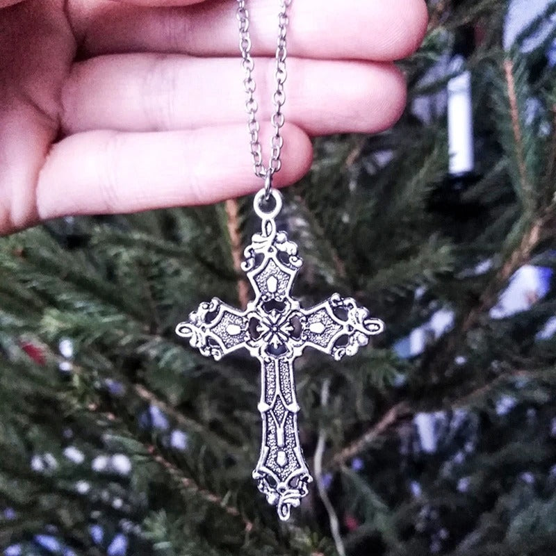 Fashion Christian Necklaces for Women Wen Gift Vintage Gothic for Cross Pendant Long Chain Necklace Choker Goth Punk Jewelry