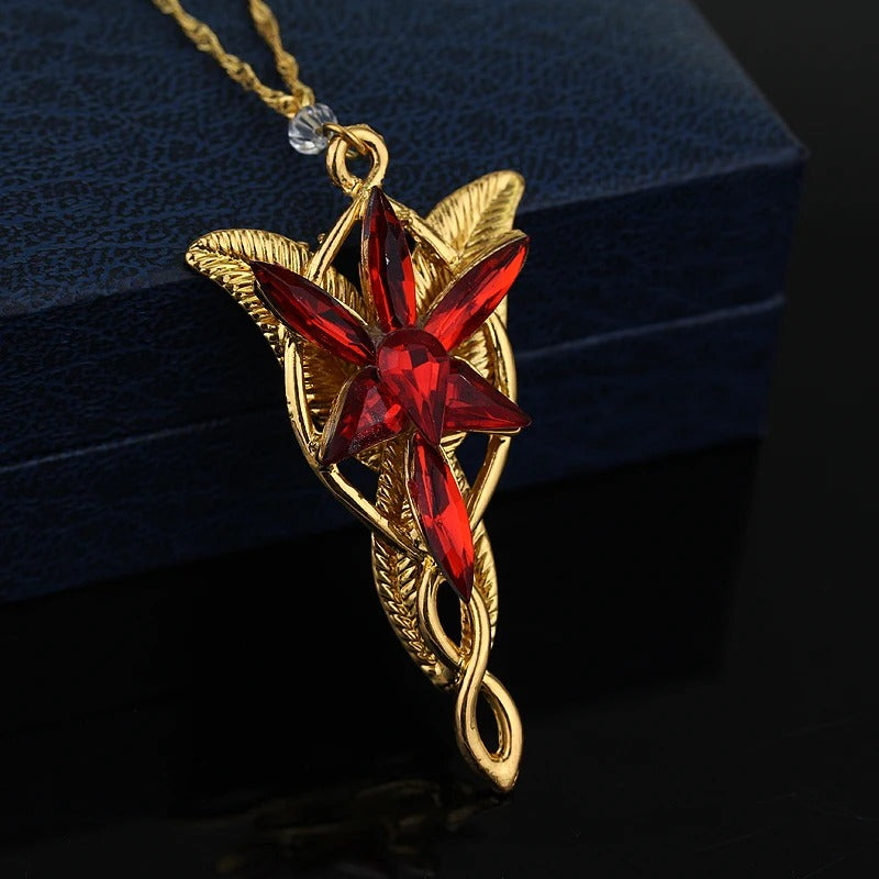 Lord Rings Necklace The Elves Princess Fashion Crystal Cubic Zirconia Stone Pendant For Women Wedding Gifts