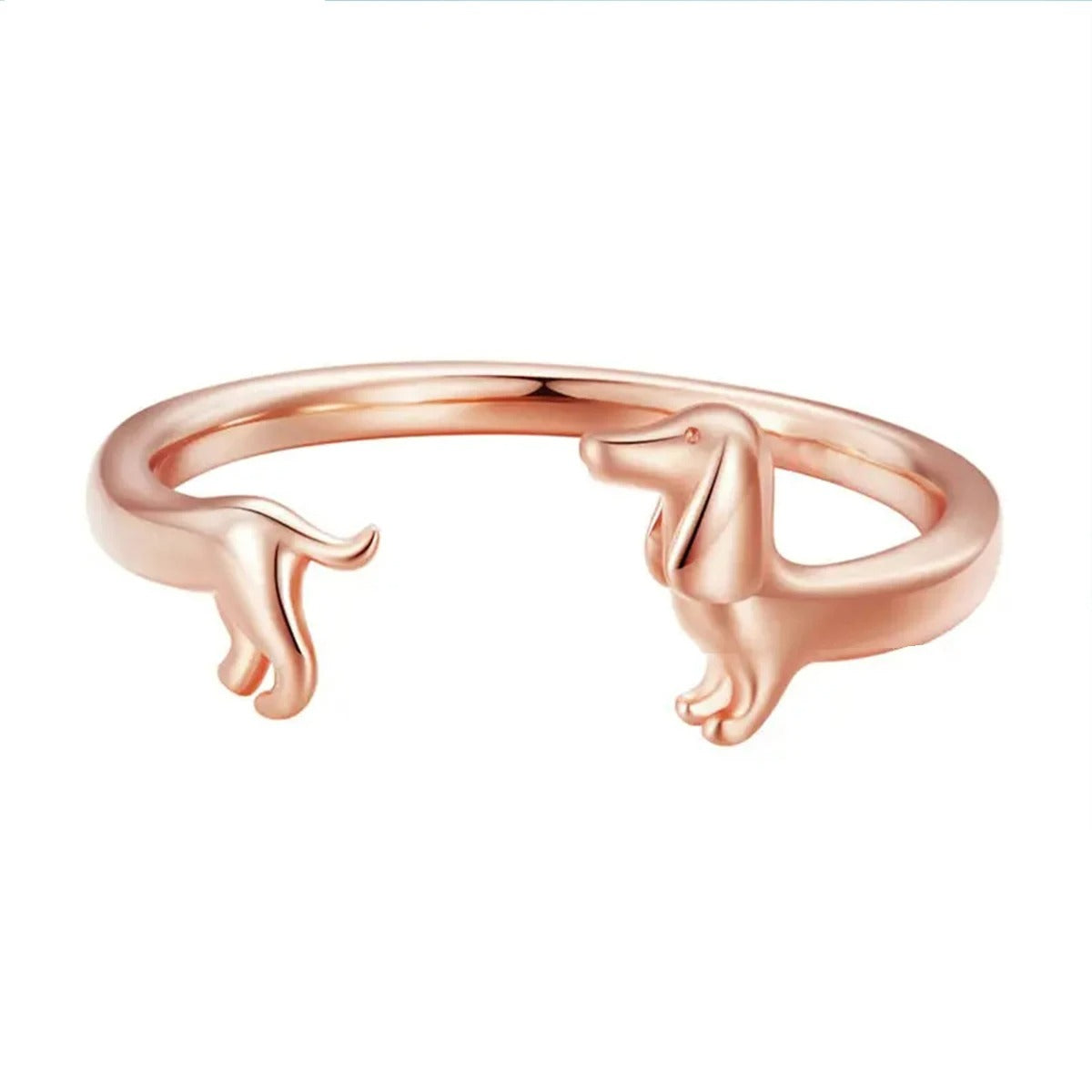 Cute Adjustable Dog Rings Set – 4pcs Open-End Fashion Jewelry