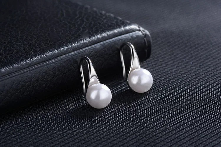 Elegant Freshwater Pearl Earrings – 925 Sterling Silver Needle Round Pearl Studs for Women, Classic Jewelry Gift