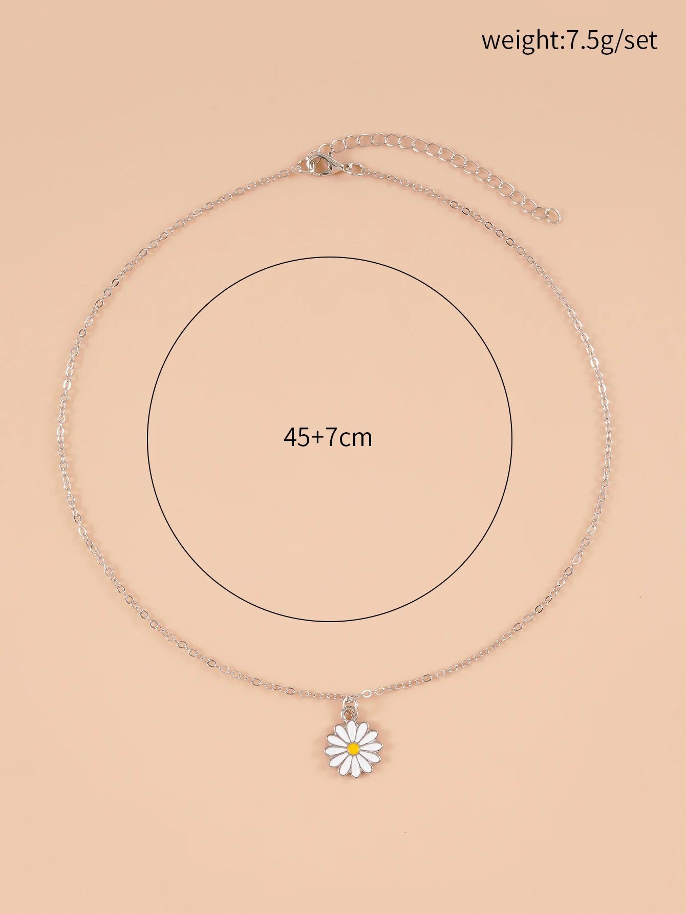 Silver color collar Daisy Flower Pendant Necklace for Women Link Chain Wedding Jewelry Cute Wedding Party Jewelry Gifts
