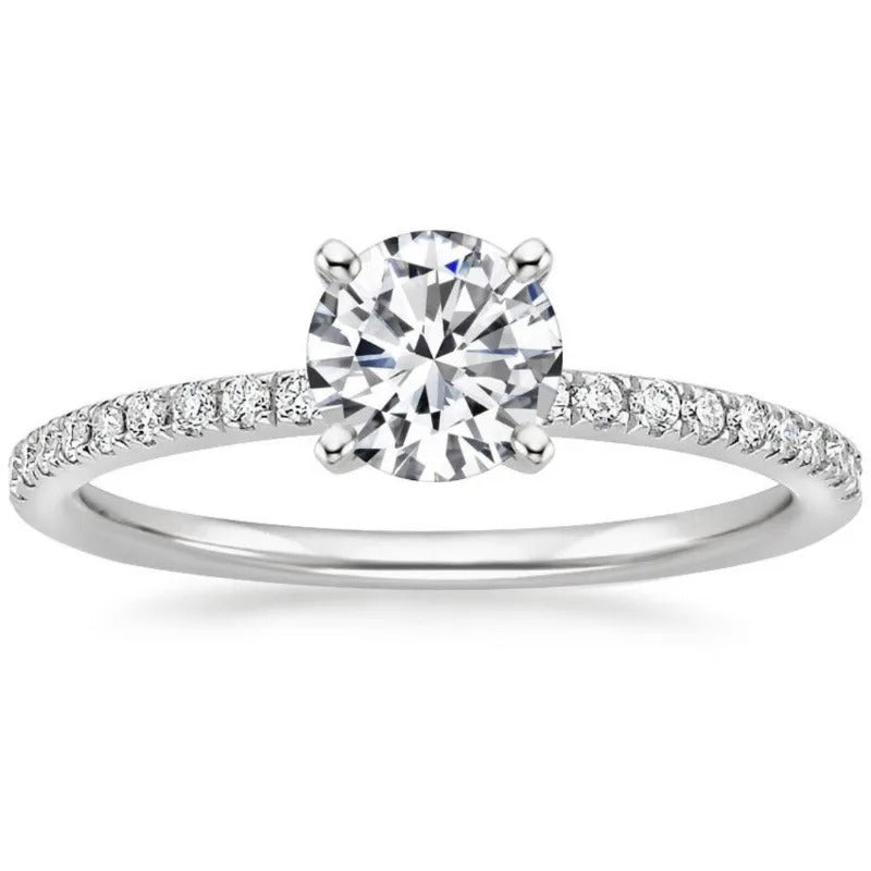 Round Geometric Silver & Rose Gold Rings for Women with Stones