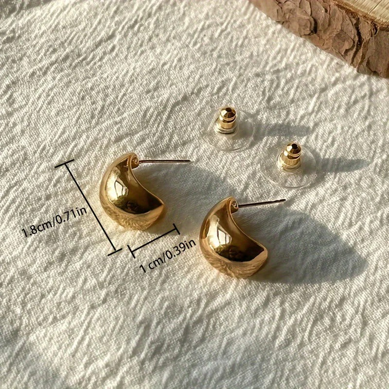 Punk Geometric Water Drop Stud Earrings Hollow Tear Drop Jewelry