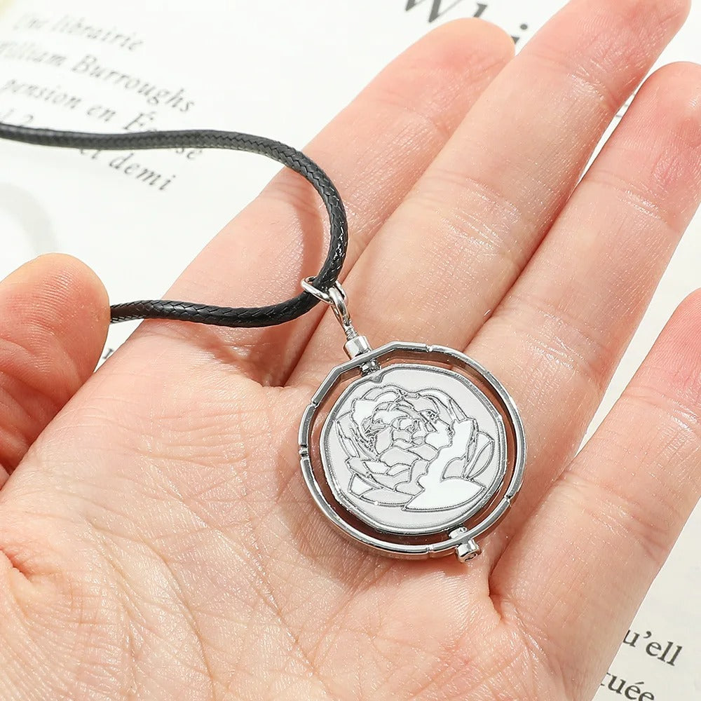 New Game Jinx Blue Rose Rotatable Necklace Anime Game Arcane Season 2 Backpack Pendants Metal Fashion Jewerly Fans Collections