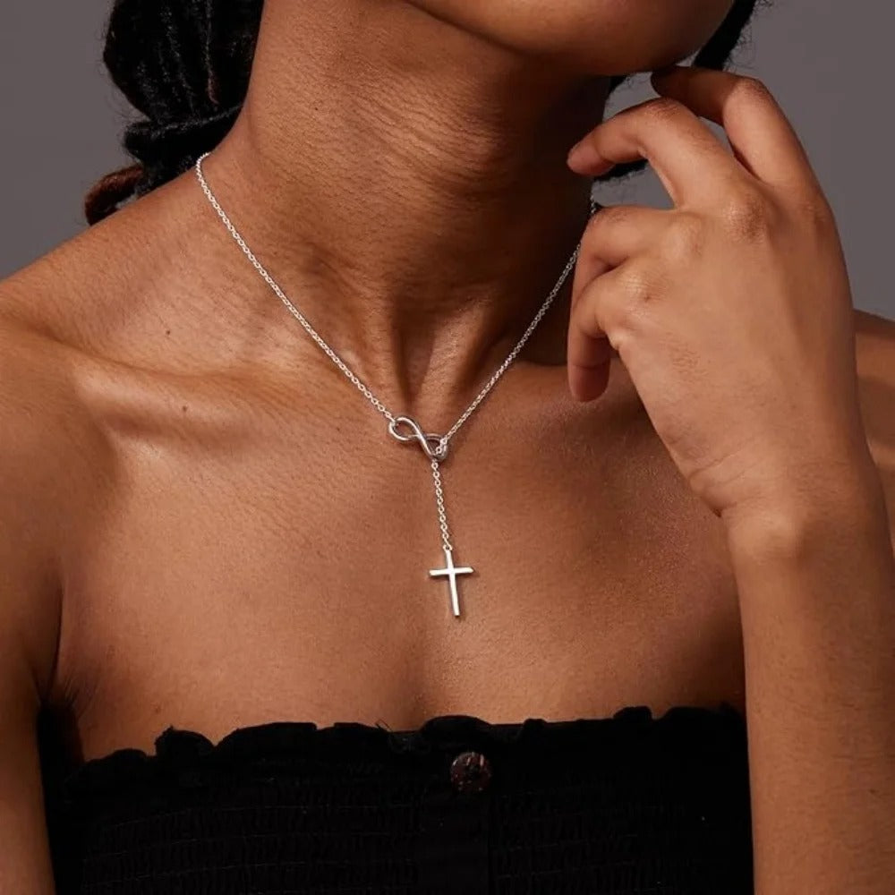 Cross Pendant Necklaces for Women Dainty 14K Silver Plated Easter Waterproof Necklace Simple Christian Faith Jewelry