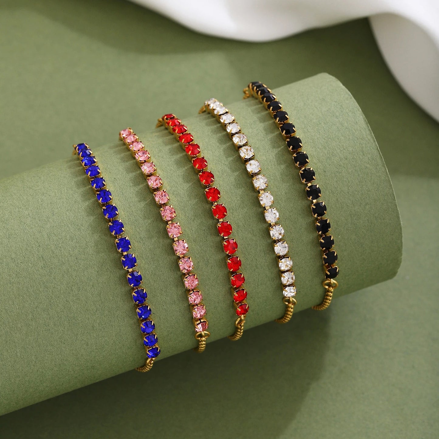 Cubic Zircon Tennis Bracelets For Women Stainless Steel Silver Color Dazzling Crystal Hand Chain Fashion Bracelet Jewelry Gifts
