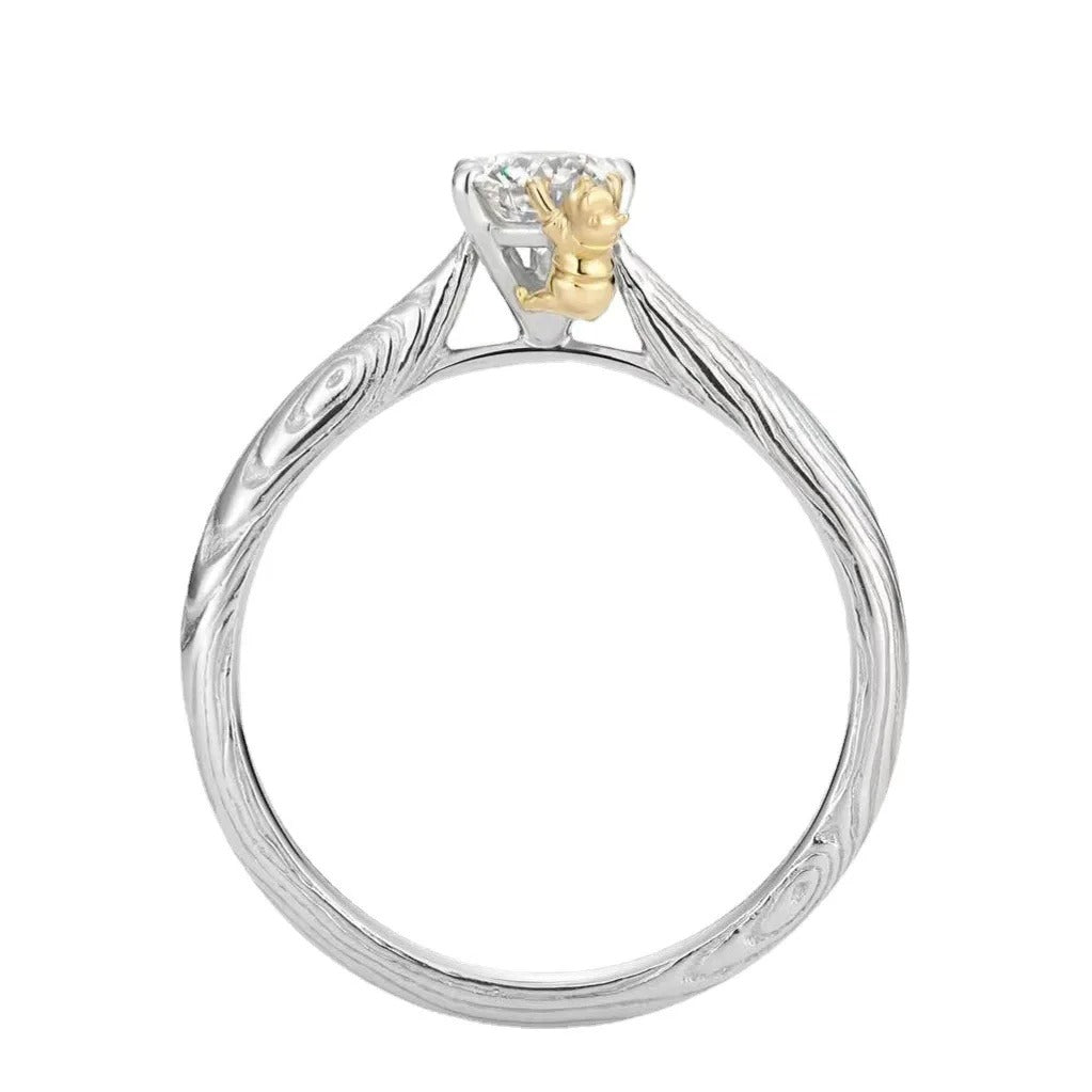 Cartoon Character Winnie The Pooh Crystal Rings Adjustable Copper Ring Fashion Students Anime Peripheral Birthday Accessories
