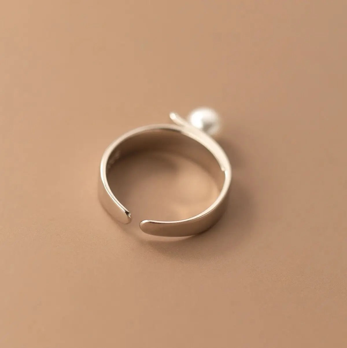 925 Silver Smooth Surface Pearl Rings For Women Wedding Luxury Jewelry Accessories