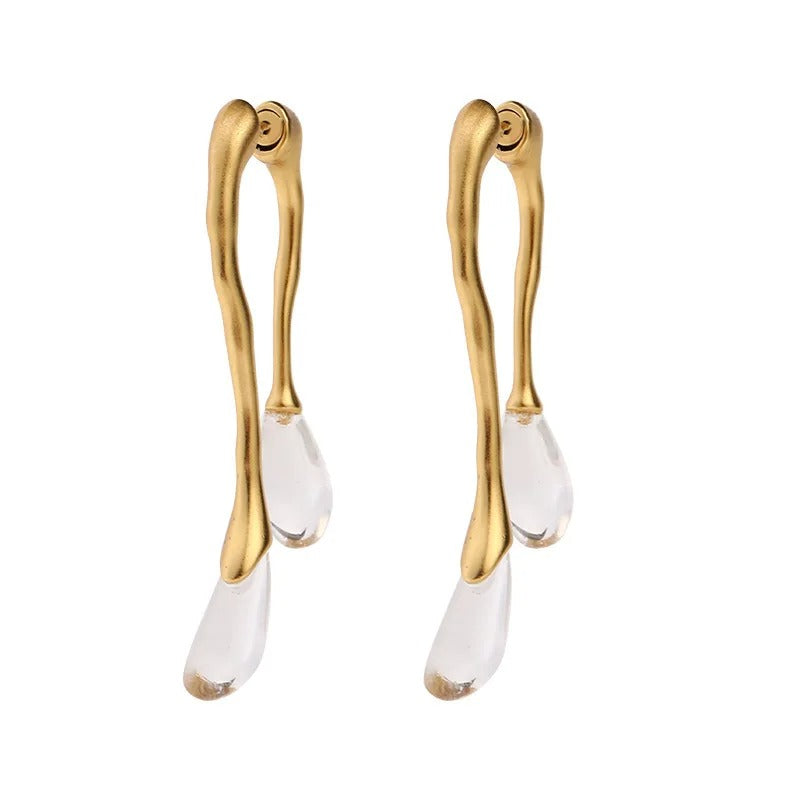 Trendy Statement Jewelry Resin Teardrop Earrings Geometric Back Front Drop Earrings For Women Girls Party Wedding Gift