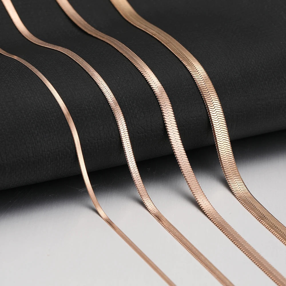 Stainless Steel Snake Chain Necklace Unisex Waterproof Choker Jewelry