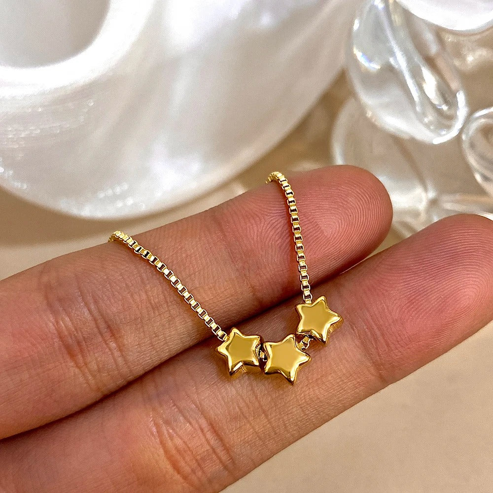 Exquisite Small Star Collarbone Chain Necklace for Women Stainless Steel Pentagram Pendant Necklace Lady Choker Jewelry Gifts