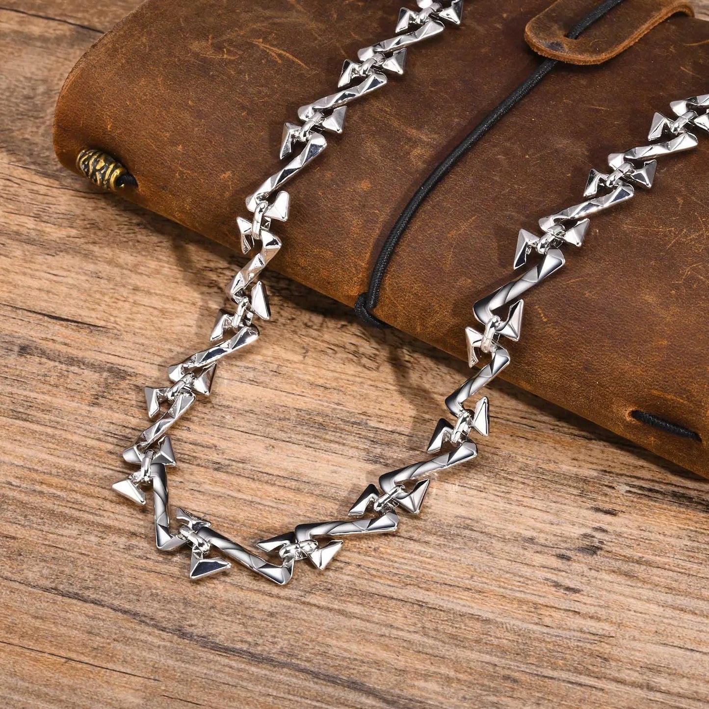 11mm Chain Necklaces for Men Women, Silver Color Unisex Chain Collar,Stylish Letter Z Links Choker, Cool Streetwear Jewelry