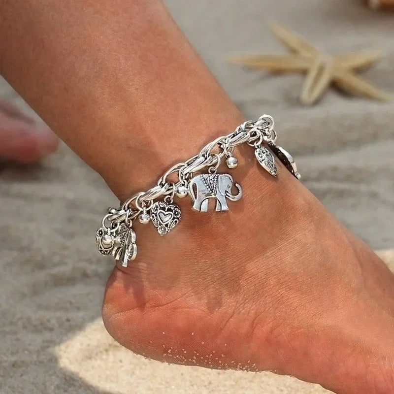 Delysia King Elephant Anklet Summer Beach Chain for Women & Men