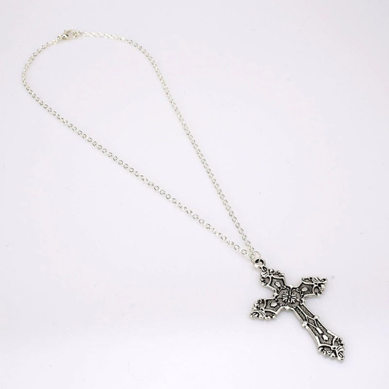 Fashion Christian Necklaces for Women Wen Gift Vintage Gothic for Cross Pendant Long Chain Necklace Choker Goth Punk Jewelry
