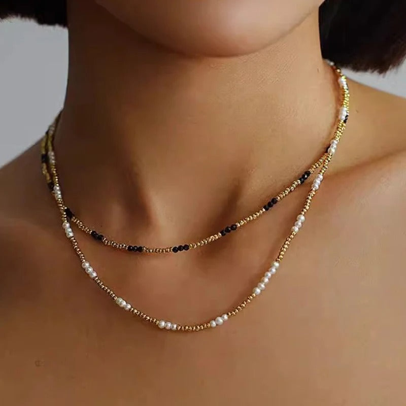Handmade Gold Color Beads Chain Fashion Necklaces Pearl Pendant Beach Vacation Jewelry For Women Accessories