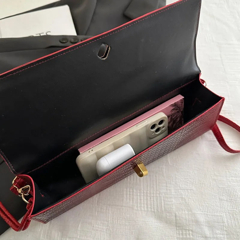 Alligator Pattern Crossbody Bag for Women Adjustable Strap