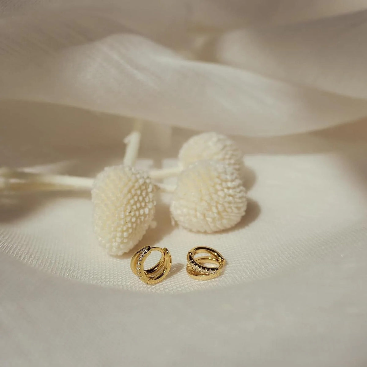14K Gold Plated Diamond Huggie Earrings Perfect Gift for Women
