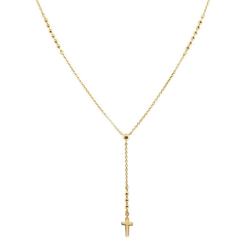 Y-Shaped Cross Pendant Necklace for Women Simple Fashion Jewelry