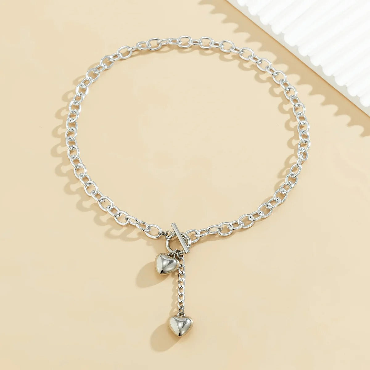 Elegant Jewelry Big Heart Pendant Necklace Geometry Chain Unique Women Valentine's Fashion Necklace