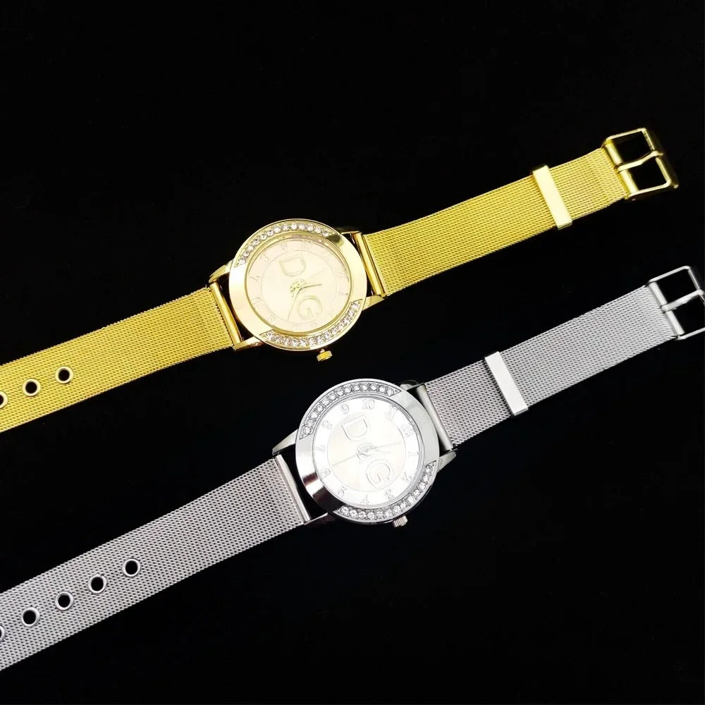 2025 Hot Sale European Fashion DQG Women's Watch – Luxury Quartz Stainless Steel Ladies Clock