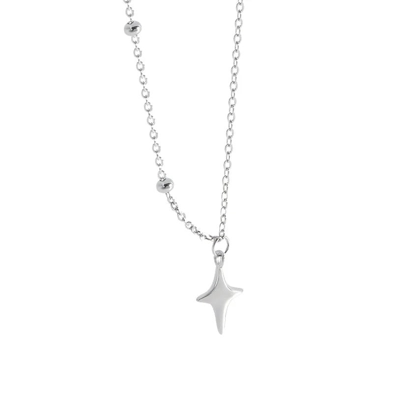 Versatile Four-Pointed Star Pendent Necklace Simple Star Clavicle Chain For Women Girls Trendy Fashion Necklace Jewelry Gifts