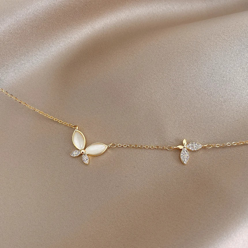 316L Stainless Steel Butterfly Necklace Light Luxury Small Clavicle Chain Ladies Fashion Exquisite Jewelry