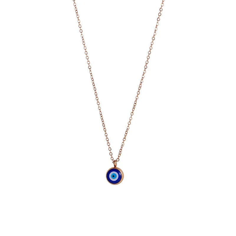 Gold Plated Necklace Pendant Eye of Evil Good Luck Minimalist Jewelry Gifts