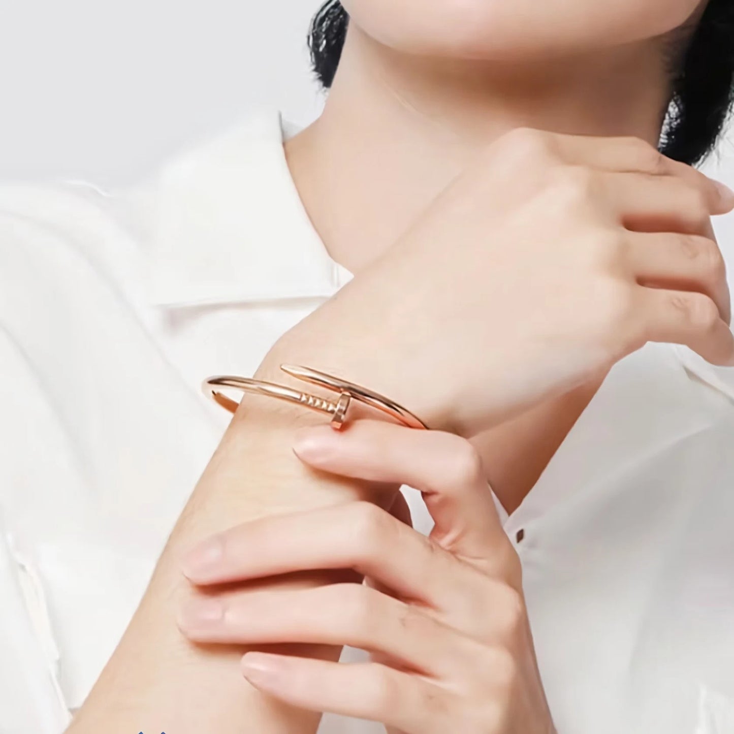 Hip Hop Curved Nail Stainless Steel Bracelet for Men & Women