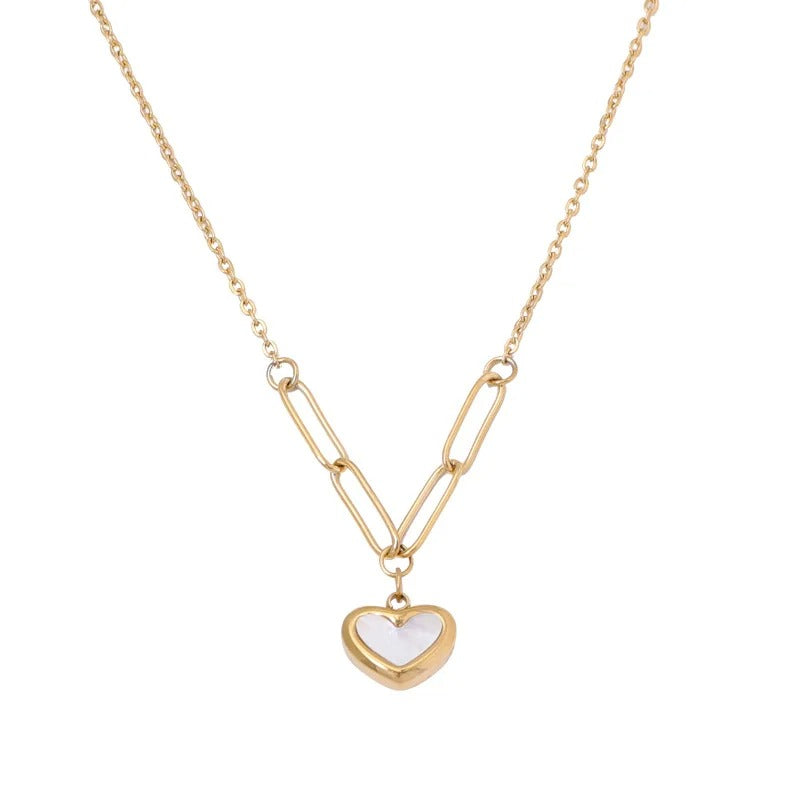 Stainless steel shell pendant necklace women's fashion heart necklace jewelry