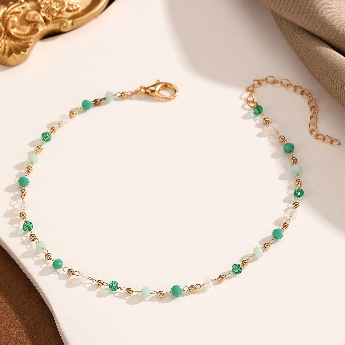 Women's Anklets Beads Stone Anklet Summer Beach Anklets On Foot Ankle Bracelets For Women Leg Chain