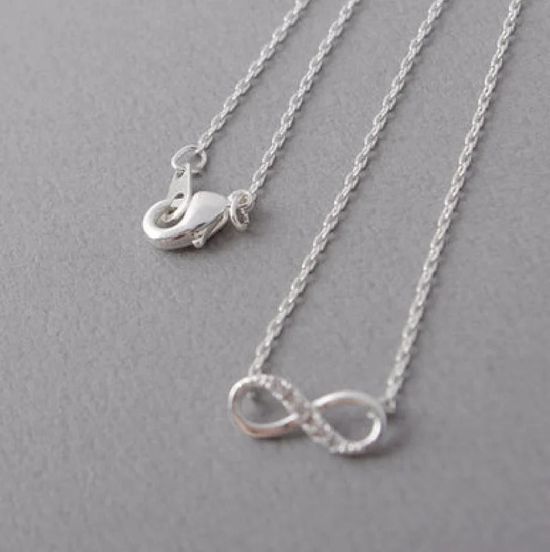 Rhinestone Infinity Pendant Necklaces for Women Crystal Luky Choker Necklace Men's Women's Jewelry