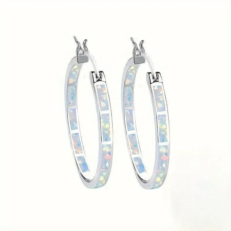 Sparkling Zirconia Drop Earrings Elegant Circle Jewelry for Women