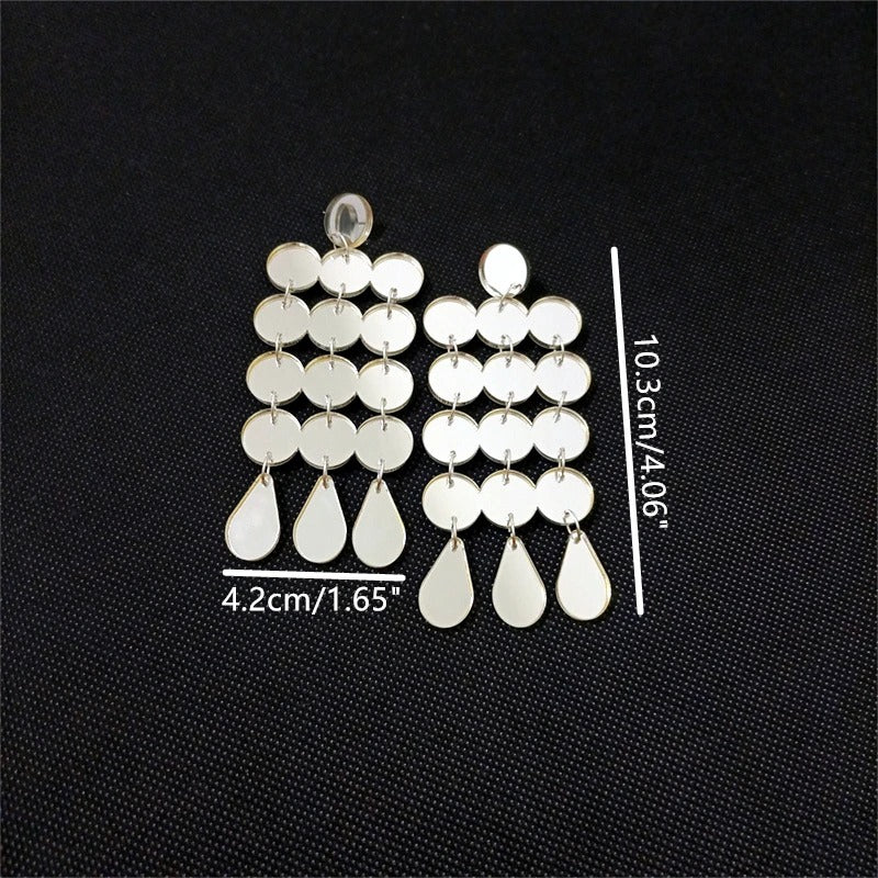 Big Dots Mirror Drop Earrings for Women