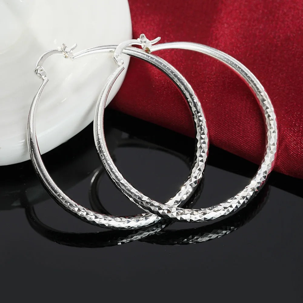 Fine Sterling Silver Hoop Earrings for Women Wedding Holiday Gifts
