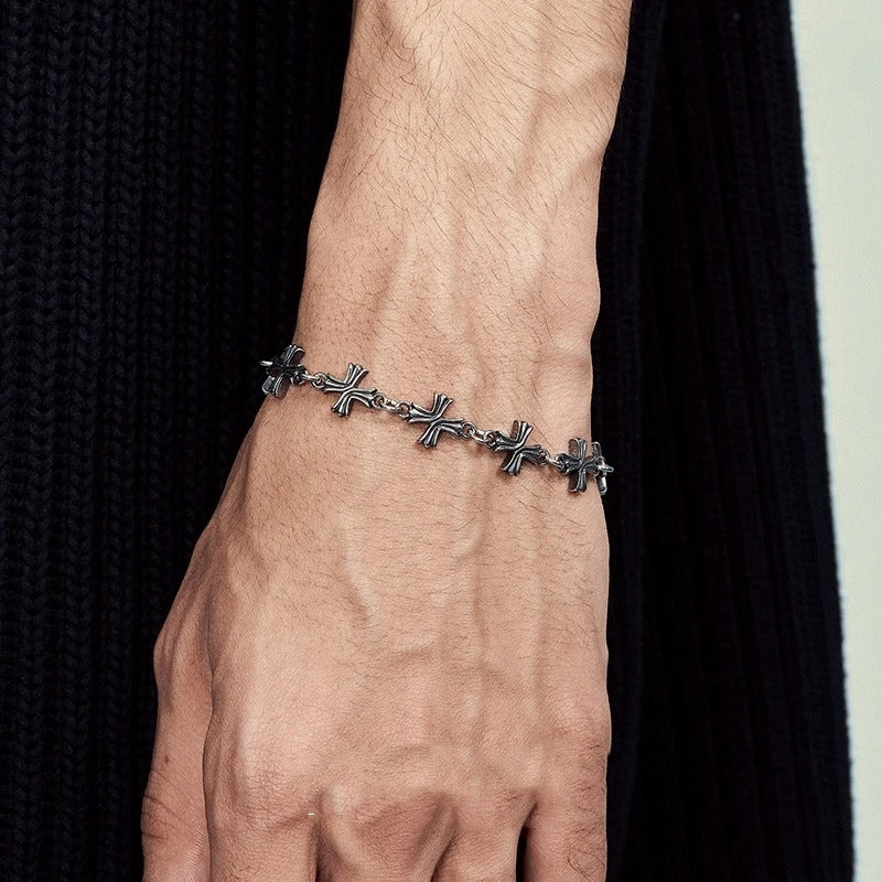 Punk Rock HipHop Trend Stainless Steel Charm High Quality Gothic Vintage Crosses Necklaces Bracelet For Men Women Girls Jewelry