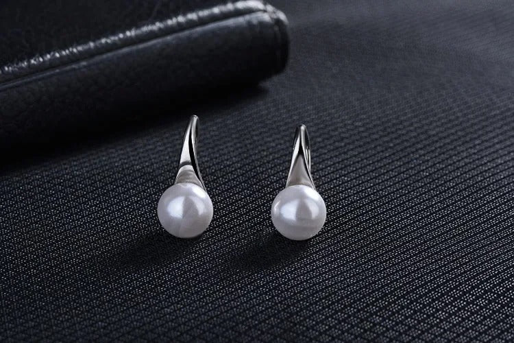 Elegant Freshwater Pearl Earrings – 925 Sterling Silver Needle Round Pearl Studs for Women, Classic Jewelry Gift