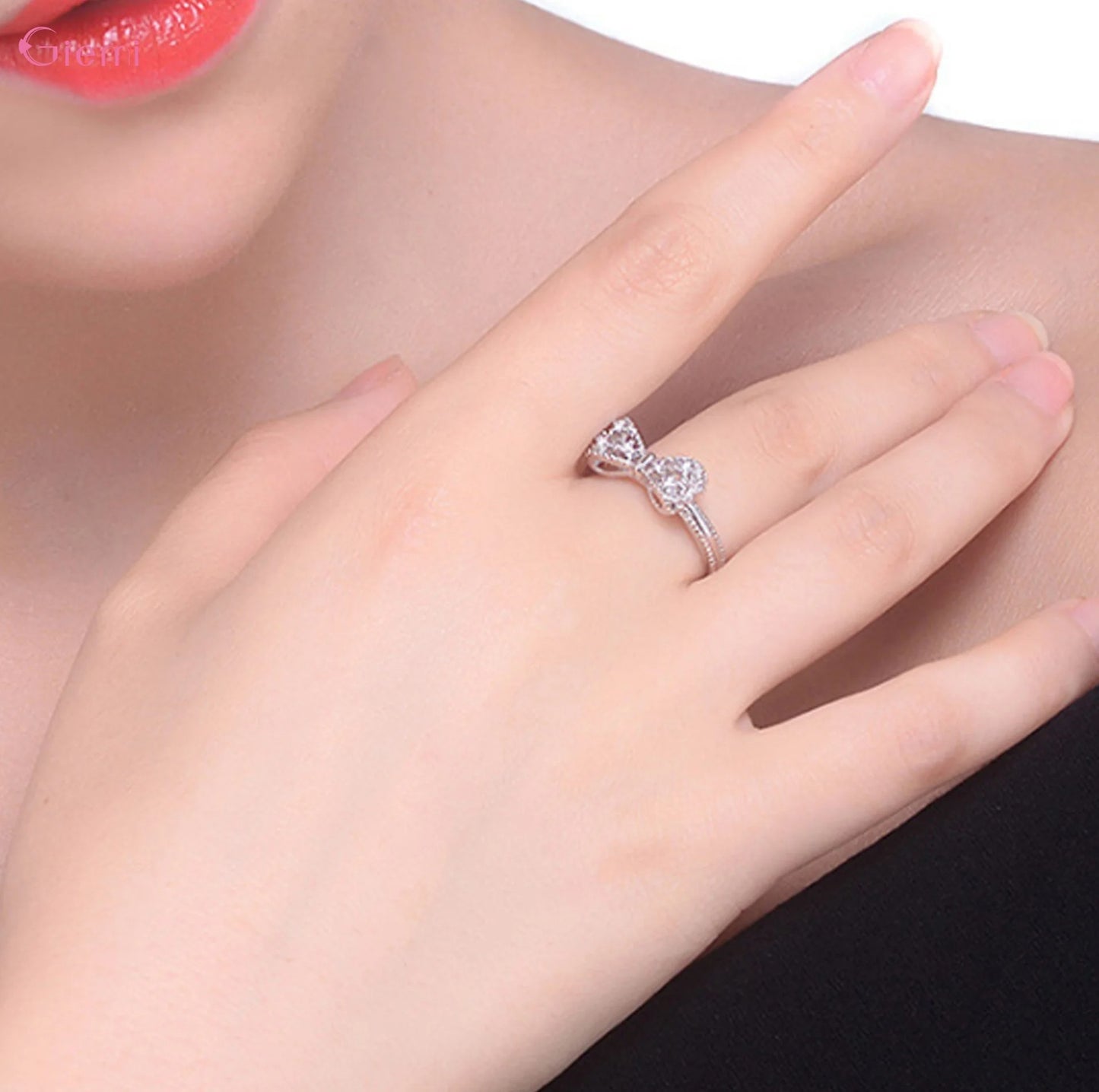 Silver Cubic Zirconia Ring for Women Wedding Engagement Jewelry