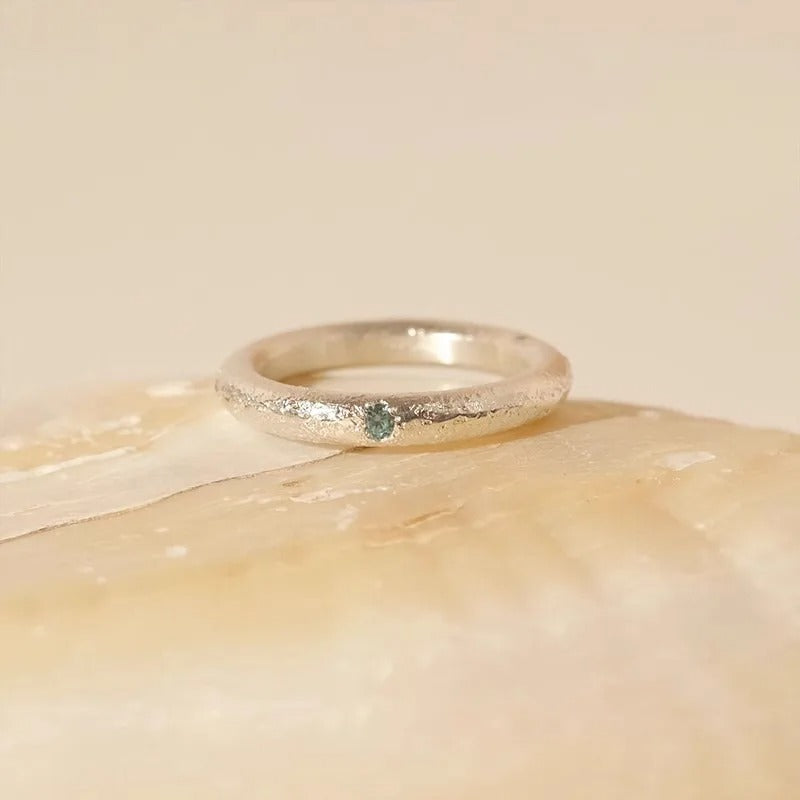 925 Sterling Silver Blue Zircon Ring – Minimalist Women’s Jewelry Gift