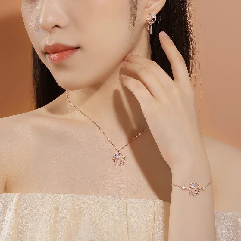 European S925 Sterling Silver Necklace AAA CZ Rabbit For Women Birthday Party Gift Jewelry