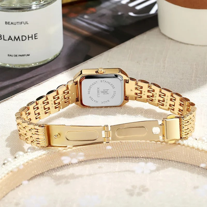 2025 Stainless Steel Strap Watch Women Luxury Gift Quartz Wristwatch Fashion Simple Square Quartz Watches