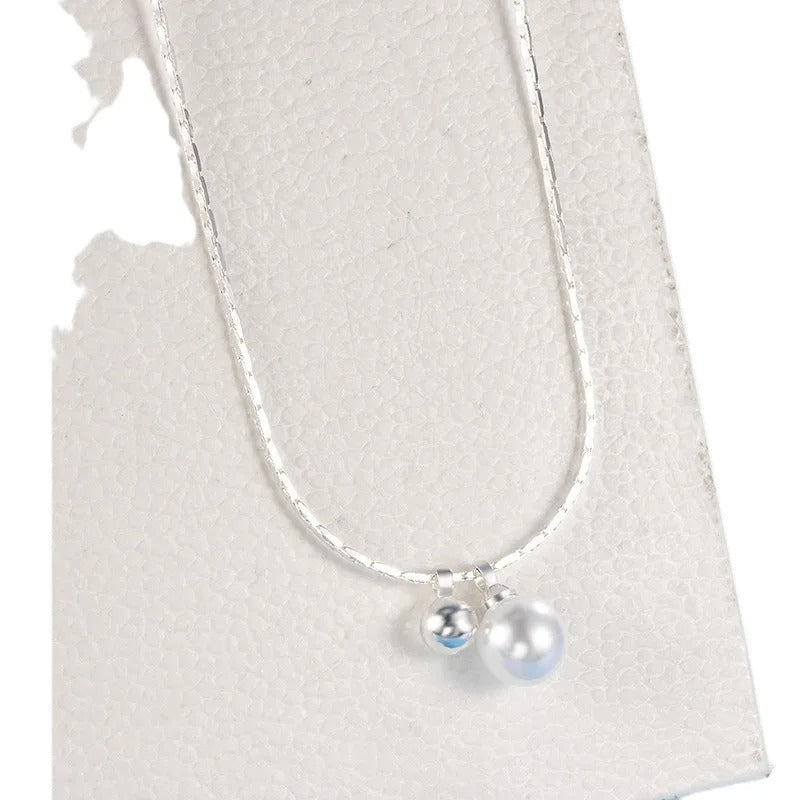 Fashionable and Minimalist Round Bead Pearl Necklace, Women's Jewelry Pendant, 2025 Girls' Collar Gift