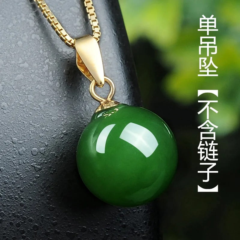 Fashion Concise Green Jade Crystal Emerald Natural Stone Pendant Necklaces for Women Choker Necklace Jewelry Bijoux Party Gifts