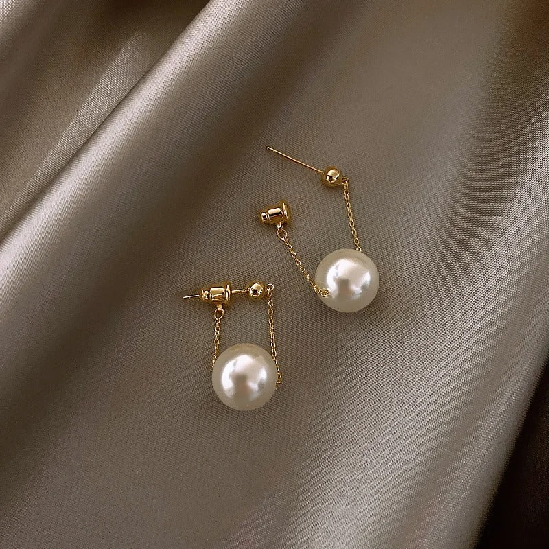 Elegant Small Pearl Pendant Earrings for Women Fashion Dangle Jewelry