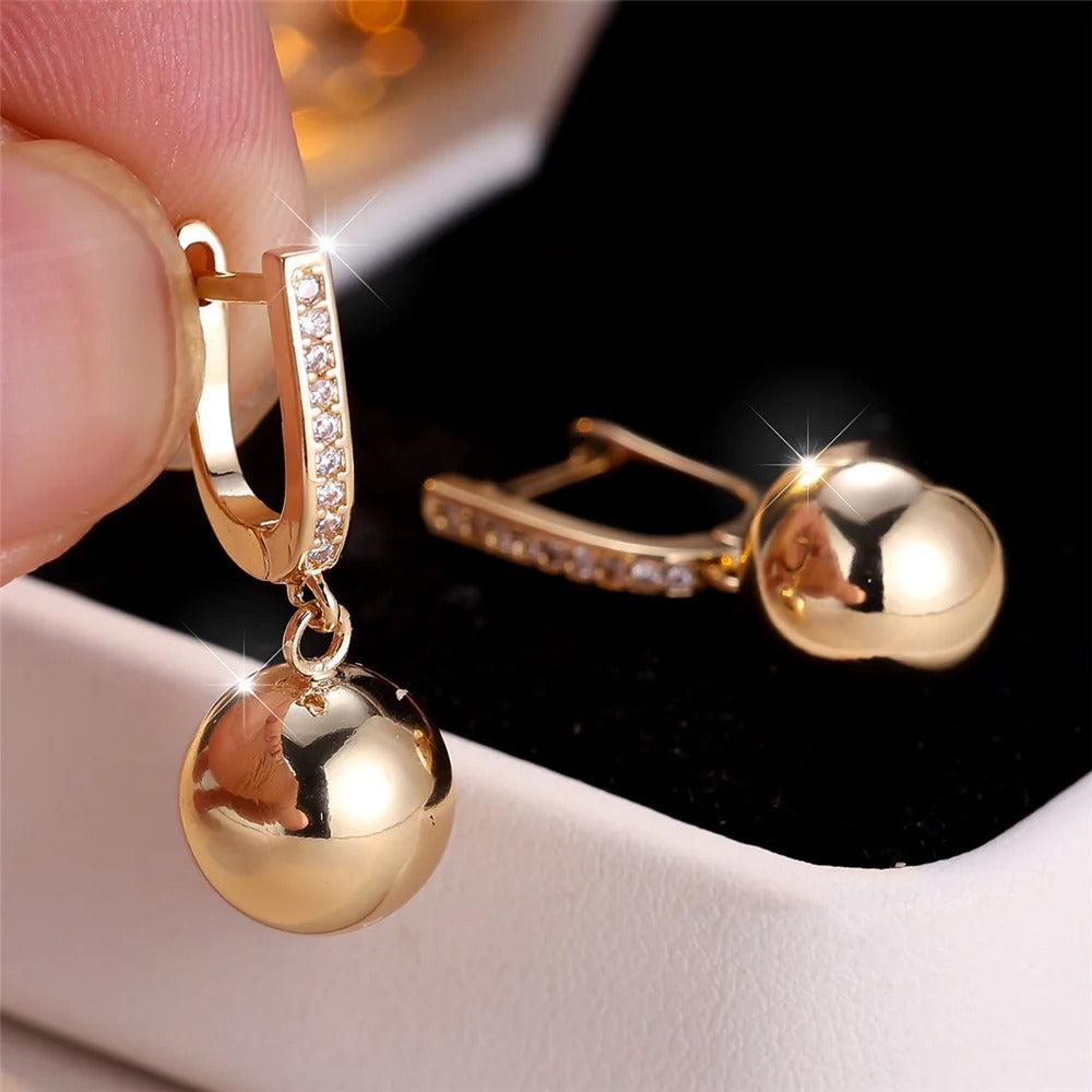Cute Small Round Metal Hoop Earrings for Women Gold Color Charm Wedding Jewelry Gift