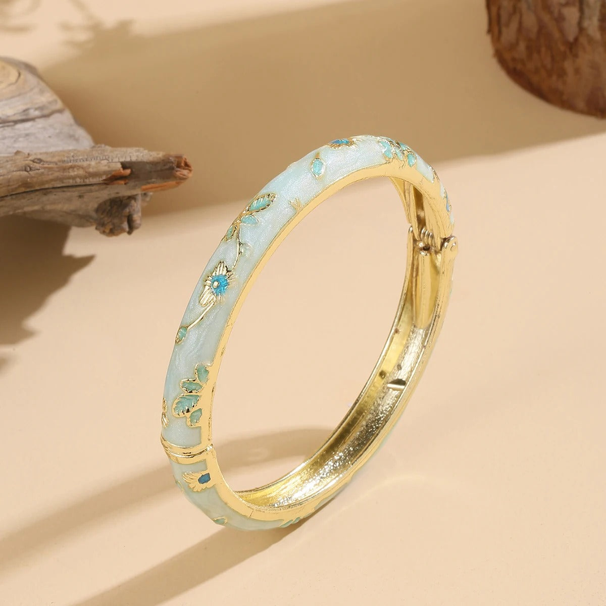 FTCY Vintage Bracelet For Women Small Flower Ethnic Style Cloisonne Bangles Women's Elegant Jewelry Gifts