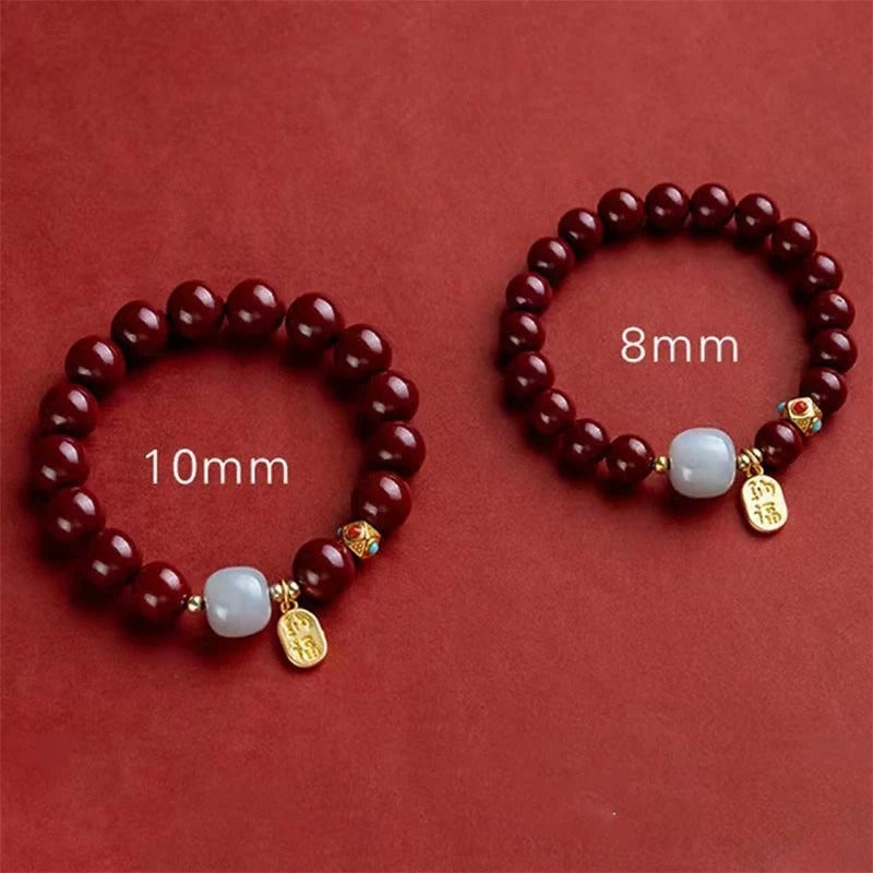 Natural Cinnabar Wealth Bracelet for Women Luck & Prosperity